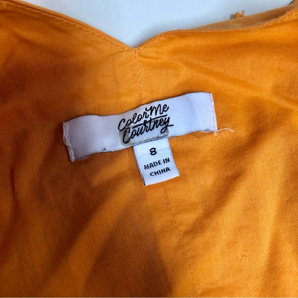 Color Me Courtney Louise Maxi Dress Orange Colorblock Vibrant Tangerine Citrus 8 - Picture 15 of 16